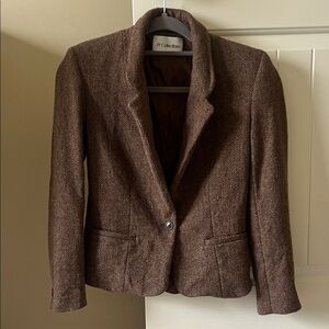 JH Collectibles Women's Brown Herringbone Tailored Blazer